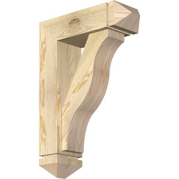 Ekena Millwork Funston Arts and Crafts Rough Sawn Bracket w/ Offset Brace, Douglas Fir, 6"W x 18"D x 26"H BKT0604X18X26FST03RDF - main